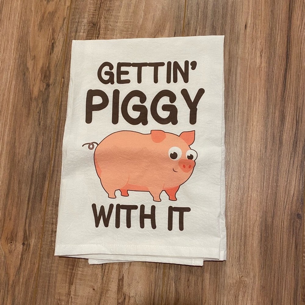 Getting Piggy with It Dish Towel